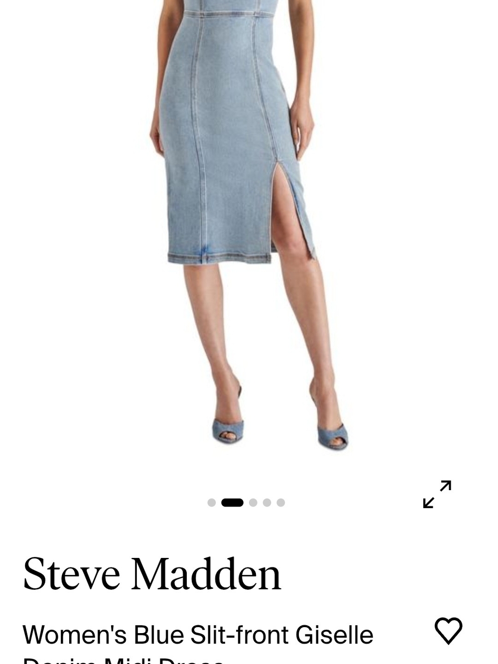 Denim Slip Midi Dress in Blue Steve MADDEN Giselle
